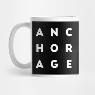 Anchorage | Black square letters Mug